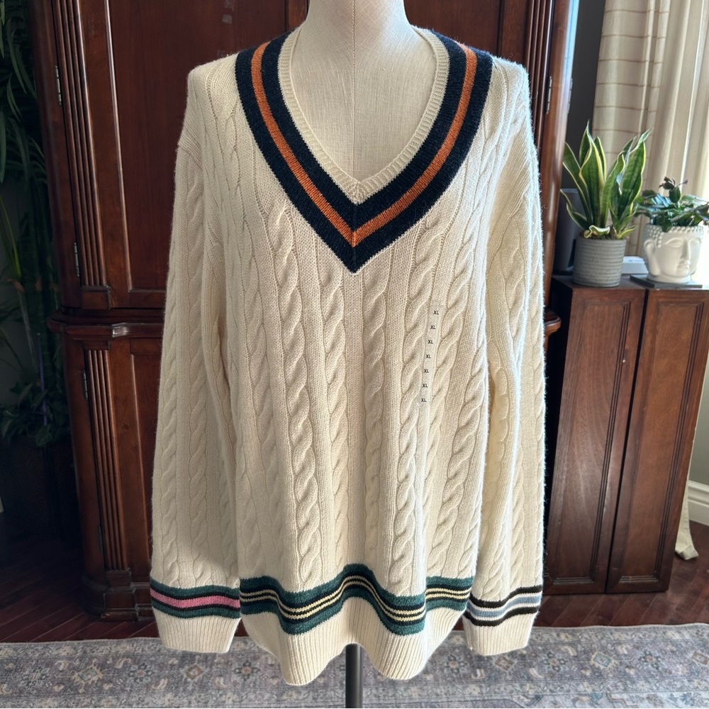 Polo Ralph Lauren Cricket Wool Alpaca Cashmere V-Neck Sweater Mens XL - Picture 2 of 16